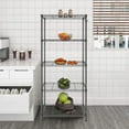 thumbnail image 2 of paproos 5 Tier Metal Storage Shelves, Kitchen Storage Shelf with Hooks,Metal Storage Shelves Unit Perfect for Laundry Bathroom Closet Shelves Microwave Stand (Black), 2 of 6