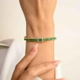 thumbnail image 2 of Emerald Tennis Bracelet, 925 Silver Yellow Gold Plated Round Cut Diamond Statement Bracelet, May Birthstone Jewelry, Anniversary Surprise., 2 of 2