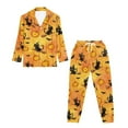 thumbnail image 4 of DISNIMO Womens Pajama Sets Car Pumpkin Printed Long Sleeve Top with Long Pants 2 Piece Pjs Comfy Lounge Set V Neck Button Down Sleepwear, (Available in Plus Size), 4 of 6