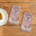 thumbnail image 3 of Pink Bohemia Kitchen Towels Set of 2,Antique Oriental Decorative Hand Towels for Bathroom, Boho Dish Towels Tea Towels,18x26 Inches, 3 of 5