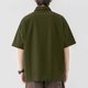 thumbnail image 5 of Blusa y camisa de manga corta con cuello vuelto para hombre, de color liso, holgada, informal, con bolsillo y cremallera, de poliéster., 5 of 5
