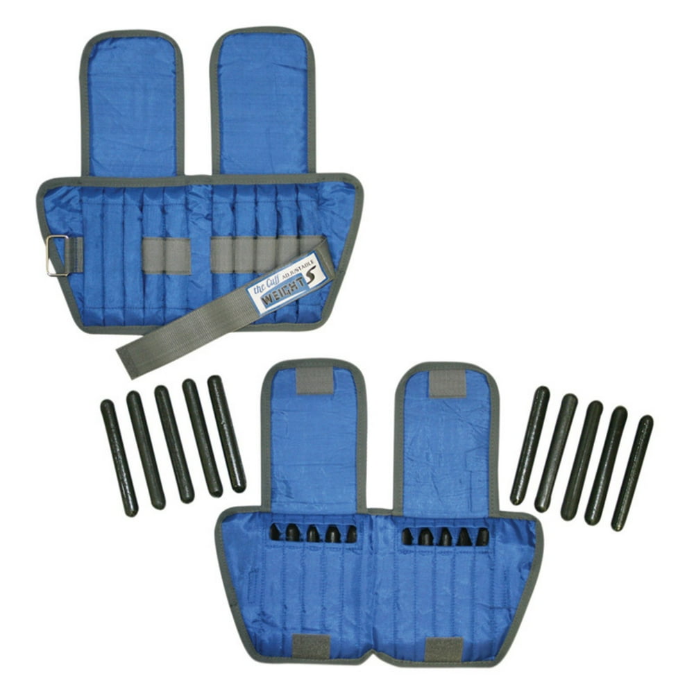 Adjustable Cuff ankle weight 10 lb 20 x 0.5 lb inserts Blue Pair
