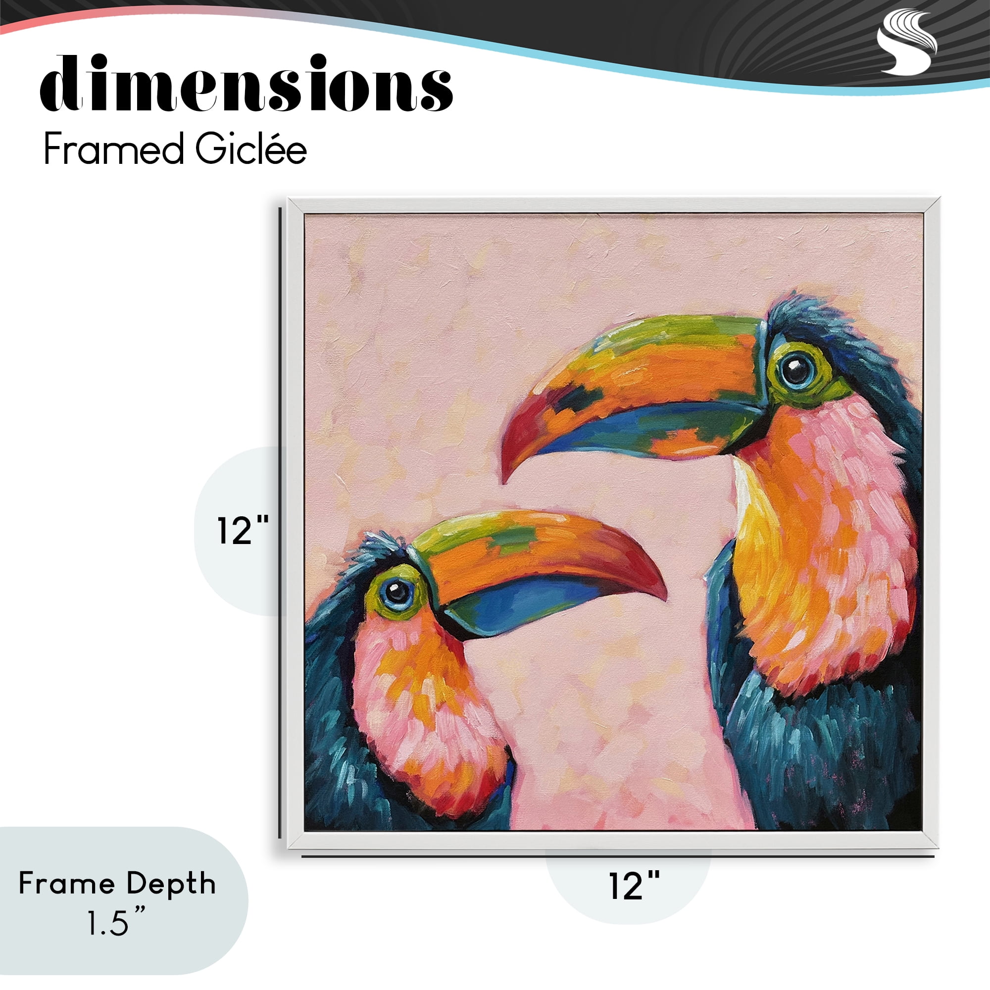 Stupell Industries Tropical Toucan Paradise White Framed Giclee Art, design by Lucia Stewart