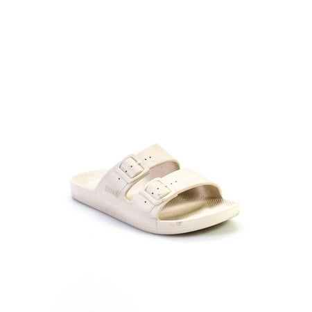 

Pre-owned|Freedom Moses Womens Slip On Closure Cream White Flat Slide Sandals Size 38/39