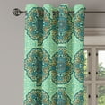 thumbnail image 2 of Ambesonne Ethnic Grommet Curtain, Abstract Flower Vibrant, 50" x 108", Pale Yellow Turquoise, 2 of 6