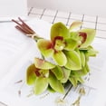 thumbnail image 3 of Artificial Cymbidium Orchids Artificial Orchids Bunch Artificial Flowers Outdoor Fake Flowers Green Shrubs Plants for Wedding Decoration Home Decoration (Green), 3 of 5