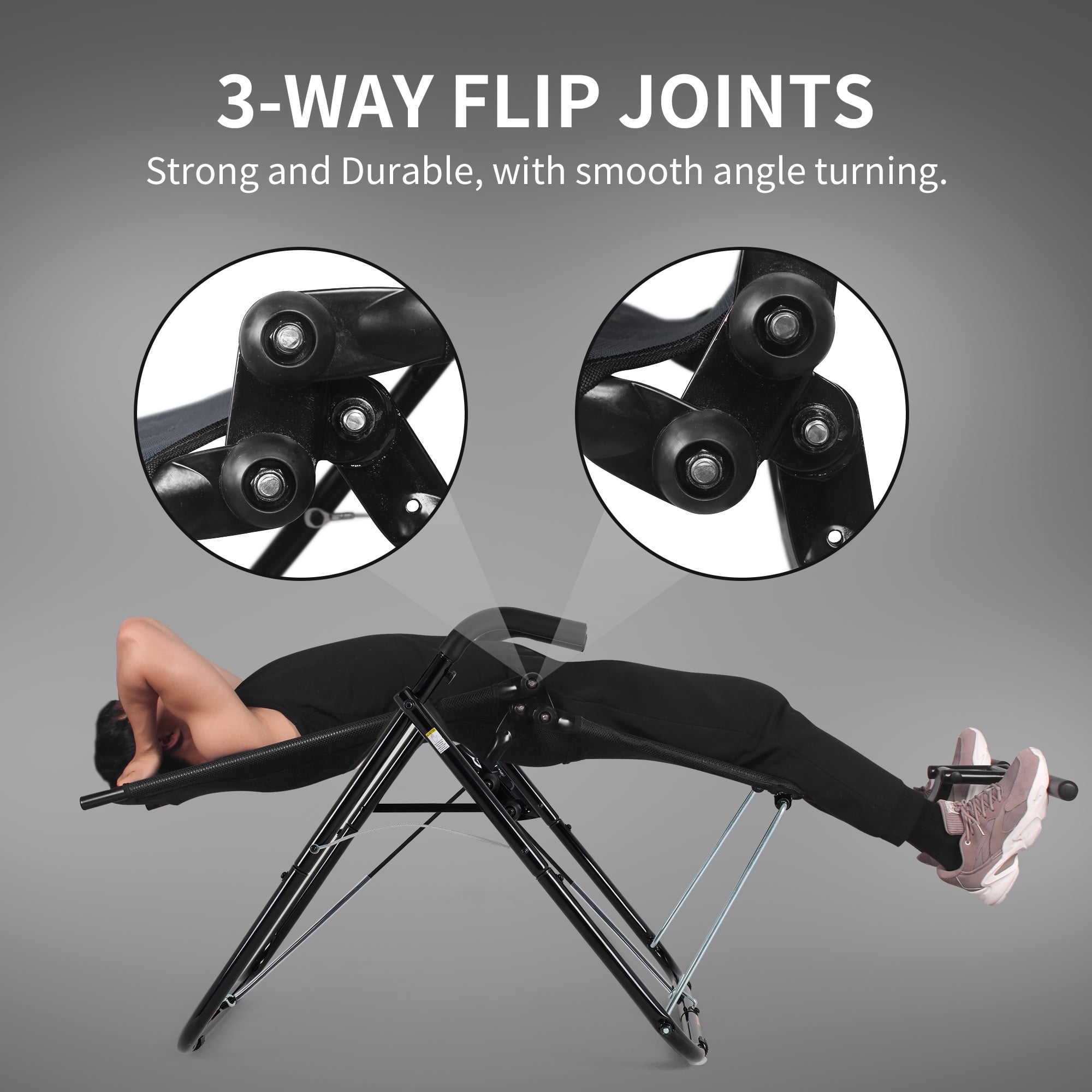 Leikefitness Ab Exercise Chair Core Strengthening Lightweight Foldable Sport Abdominal Exerciser Strength Training Equipment (Black)