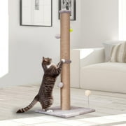 Cat Scratching Post 36 in Tall Large Cat Scratch Post for Indoor Cats with Natural Sisal Rope 3.4 Inch Diameter Scratcher Post Tree Kitten Interactive Toy(Gray)