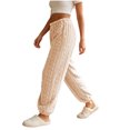 thumbnail image 3 of Diufon Fleece Sleep Pants for Women Elastic Waist Fall Winter Thickened Warm Pajama Pants Plush Cozy Homewear Bottoms, 3 of 8
