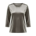 thumbnail image 5 of Women T-Shirt Carnival Clothes For Fashion Velvet Short Sleeve T Shirt Soft Casual Basic Top For Fall And Winter Comfort Wear Silver XXL, 5 of 9