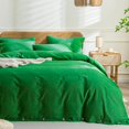 thumbnail image 1 of Cotton Duvet Cover Queen Size Pinstriped Comforter Cover with Button Washed Cotton Breathable Soft Solid Bedding Set Duvet Cover ×in & Pillowcases (NO Comforter), 1 of 9