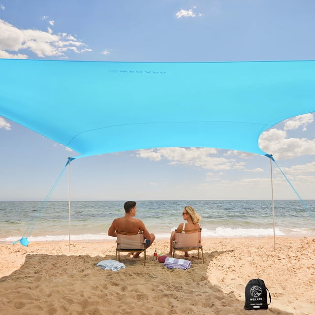 Carpa de Playa Refugio Solar WEKAPO Fácil de Montar, 2 m de Altura, Protección Solar UPF 50+