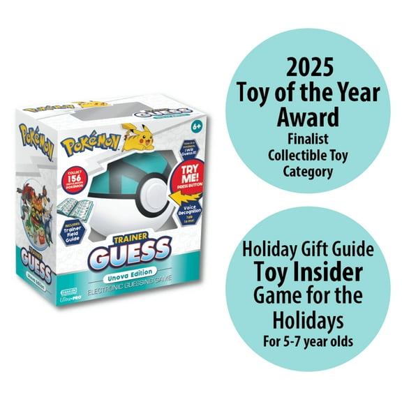 Ultra PRO Pokémon Trainer Guess: Unova Edition, I Will Guess It! Electronic Voice Recognition Guessing Brain Game Pokemon Go Digital Travel Board Games Toys - Talk to Your Poke Ball