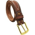 thumbnail image 3 of 43-44  Men's Leather Casual Fancy Stitched Belt Removable Buckle 26AA66BR, 3 of 3