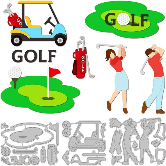 Golf Lady Man Cutting Dies for DIY Scrapbooking Metal Golf Sport Die Cuts Embossing Stencils Template for Paper Card Making Decoration Album Craft Decor