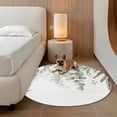 thumbnail image 2 of Round Rugs 7Ft, Christmas Botanical Round Area Rug Washable Indoor Throw Carpet, Eucalyptus Leaves Xmas Pinecone Cotton Large Non Slip Circle Rug for Dining Room Playroom Home Decor Aesthetic, 2 of 8