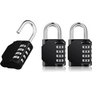 Wellsay Combination Lock Outdoor 3 Pack, 4 Digit Resettable Weatherof Combination Padlock for m, School, Gates, Doors, Hasps Storage
