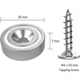 thumbnail image 4 of 12 Pcs Neodymium Magnets 10KG force 20 x 7 mm with hole and capsule, countersunk pot magnet with screws and 12 steel pads, 4 of 4