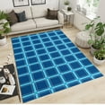 thumbnail image 2 of Navy Blue Plaid Area Rug Geometric Checkered Texture Farmhouse Rugs, with Anti-Slip Backing Washable Indoor Carpet for Living Room Bedroom Kitchen Entryway Floor Mat 5x8ft, 2 of 7