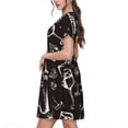 thumbnail image 2 of Disketp Wine Seamless para Vestido de Manga Corta para Mujeres, Vestidos de Verano para Mujeres, Casual y Holgado para la Playa, 2 of 6