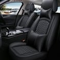 thumbnail image 1 of Maidao Car Seat Covers Leather Full Set for BYD for E6 2009-Present 5 Seats Compatible Airbag Water Resistant Front Rear Cushion Protector with Pillow Black, 1 of 8