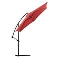 thumbnail image 2 of IVV 10FT Cantilever Patio Umbrella, Outdoor Offset Umbrella w/Tilt Crank, Heavy Duty Patio Hanging Umbrella for Market Garden Deck Pool Backyard Patio (Red), 2 of 9