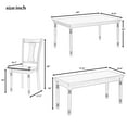 thumbnail image 2 of Churanty Classic 6 Pieces Dining Set Wooden Rectangle Table and 4 Chairs with Bench for Kitchen Dining Room,Espresso, 2 of 11
