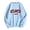 Light Blue, variant on CAIVO Womens Crew Neck Sweatshirts Casual Long Sleeve Graphic Letter Printed Shirts Pullover Tops Holiday Fall Streetwear