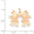thumbnail image 2 of Beautiful 14k Two-Tone Small Double Girls Engravable Charm, 2 of 2