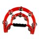 thumbnail image 2 of Pandereta de doble fila con cascabeles metálicos, instrumento de percusión manual de plástico ABS, color rojo., 2 of 5