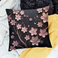 thumbnail image 2 of Creowell  Pink Blossom and Stars Glitter，Printed Pillows Case Soft Throw Pillow Printing Couch Pillowcase Square ,Pink and Black, 2 of 5