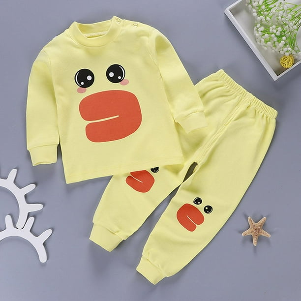 Ensemble de Pyjamas pour Enfants GAZI Doux Motif de Bande Dessinée en Coton Pyjamas pour Enfants Grands Yeux