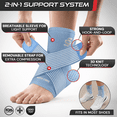 thumbnail image 4 of Sleeve Stars Ankle Brace for Sprained Ankle, Ankle Support for Women & Men, Single, Light Blue, Large, 4 of 10