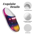 thumbnail image 5 of Balery Neon Cassette Tape Pattern Women's Fuzzy Memory Foam Slippers Fluffy Winter House Shoes Indoor and Outdoor-35/36, 5 of 7