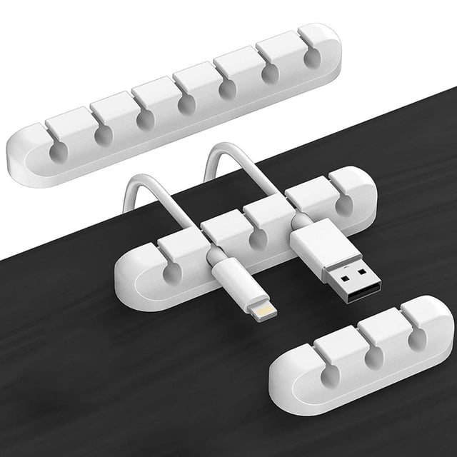Clips para cables, organizador de cables, soporte autoadhesivo para cables USB, cables de alimentación, cables para el hogar y la oficina, organizador de cables