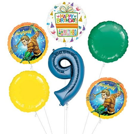 Aquaman 9th Birthday Party Supplies Balloon Bouquet Decorations
