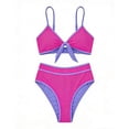thumbnail image 4 of DHFJKG High Waist Swimsuits Women 2 Piece Bikini Set Twist Front Triangle Top Briefs Bottoms Color Block Summer Swimwear Versatile Beachwear, 4 of 4