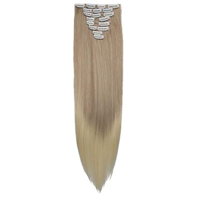 Fiudx Extensión de Cabello Invisible, Pieza de Fibra Recta de 24 Pulgadas Sin Costuras, Longitud y Volumen Instantáneos, Fácil de Poner y Quitar, Ajuste Cómodo, Aspecto Natural, Adecuada para Todos L