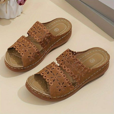 Women s Rhinestone Flat Slides  Square Open Toe Two Bands Summer Shoes  Stylish Outdoor Beach Slide Sandals
