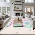 thumbnail image 3 of 5x8 Area Rugs for Living Room, Happy Easter Non Slip Area Rugs for Kitchen Bedroom Entryway, Colorful Bunny Love Heart Rabbits Retro Pink Washable Carpet Runner Rug Floor Mats for Bedroom Home Decor, 3 of 8