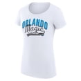 thumbnail image 2 of Women's G-III 4Her by Carl Banks White Orlando Magic Super-Slim Fit Lightweight Filigree Logo T-Shirt, 2 of 3