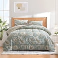 thumbnail image 1 of ATsense Duvet Cover Set King Size, 100% Cotton, 1 Duvet Cover and 2 Pillow Shams (King, Sage Green), 1 of 6