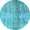 thumbnail image 1 of Ahgly Company Indoor Round Persian Light Blue Traditional Area Rugs, 4' Round, 1 of 4
