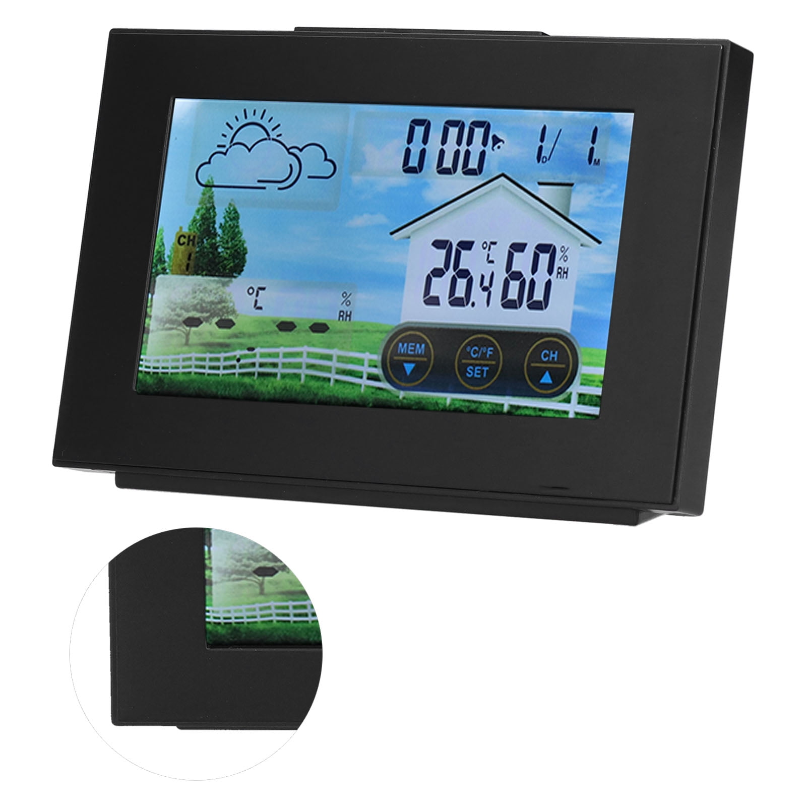 Forecast Station Clock,Weather Clock with Color Digital Clock