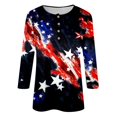 thumbnail image 4 of YDLCAFD Easter Women Casual V Neck Colorful Gradient Geometric Print Button Three Quarter Sleeve T Shirt, 4 of 4