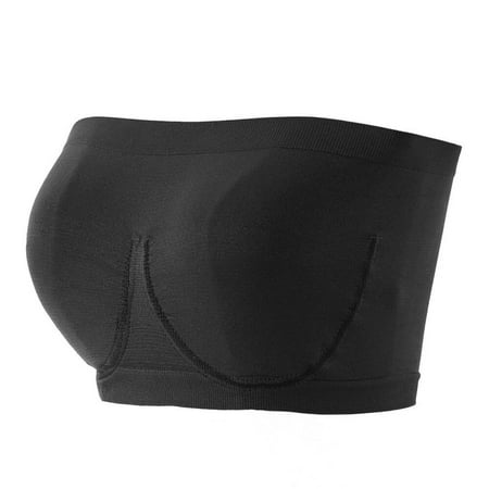 

Spdoo Women s Seamless Bandeau Bra Strapless Comfort Wireless Bra Bandeau Bralette Tube Top Non-Padded Black S