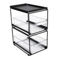 thumbnail image 2 of yuksok Kitchen Organizer Basket with Clear Drawer, Heavy Duty Metal Frame, Multipurpose Two Layers Black, 2 of 9