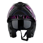 1Storm Motorcycle Street Bike Modular/Flip up Dual Visor Sun Shield Full Face Helmet: HJK920 Butterfly Pink