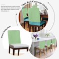 thumbnail image 5 of Green Chair Back Cover for Dining Room Set of 8, Minimalist Solid Color Modern Abstract Removable Kitchen Chair Slipcovers, Washable Seat Protector for Restaurant Party Banquet Wedding Décor, 5 of 9