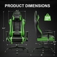 thumbnail image 4 of GTRACING Gaming Chair Office Chair PU Leather with Adjustable Headrest and Lumbar Pillow, Green, 4 of 10